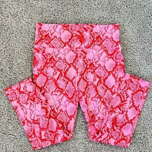 Fabletics high waisted snakeskin power hold capri leggings